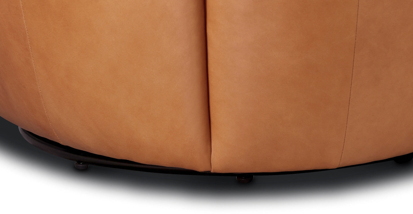 Sedia girevole in pelle Alma