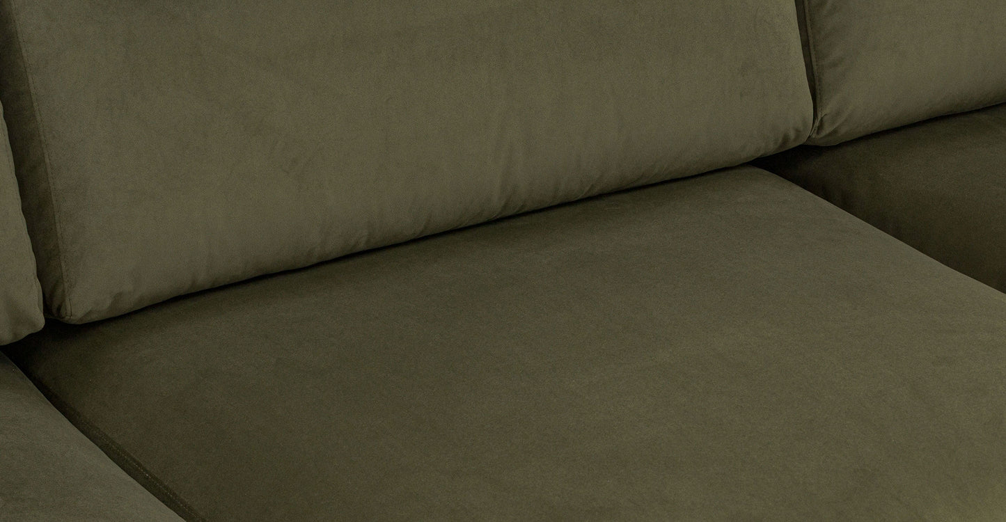 Divano componibile Malaga Velvet rivolto a sinistra