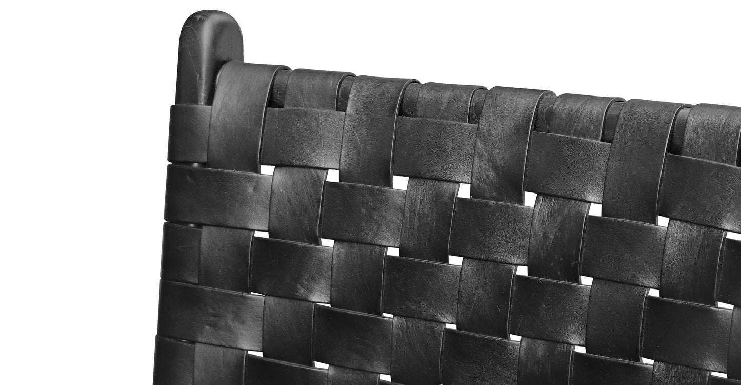 Sedia da pranzo Banda in teak e pelle