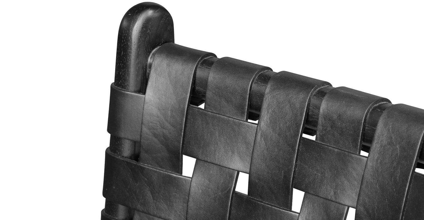 Sedia da pranzo Banda in teak e pelle