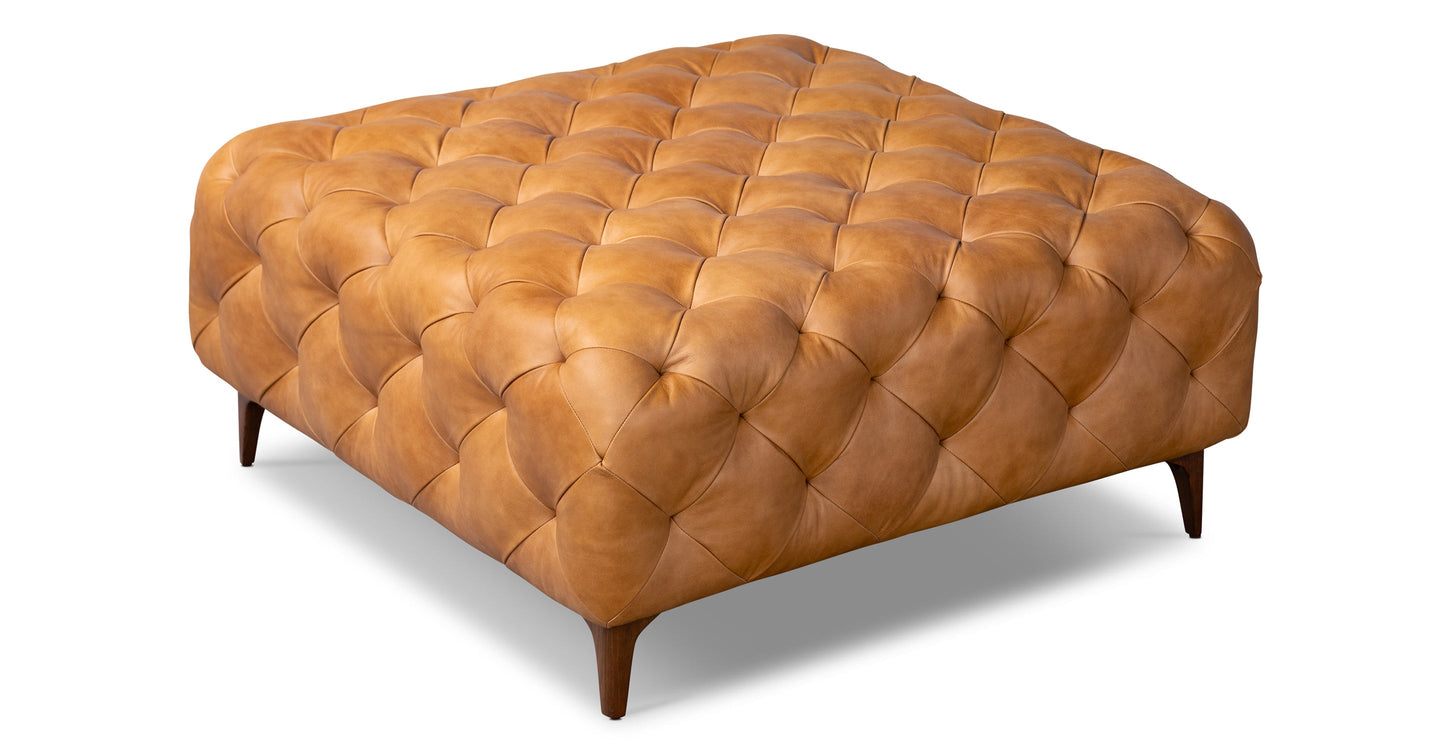 Pouf Torino con gambe in legno