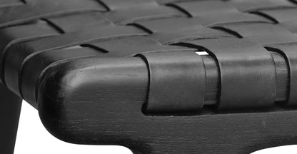 Sgabello da bar Banda in teak e pelle