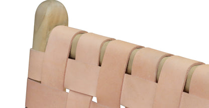 Sgabello da bar Banda in teak e pelle