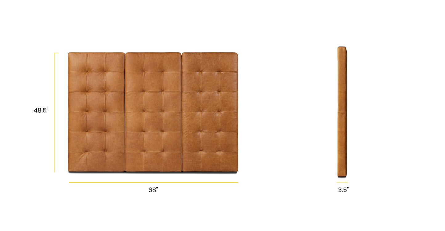 Testiera del letto in pelle Napa