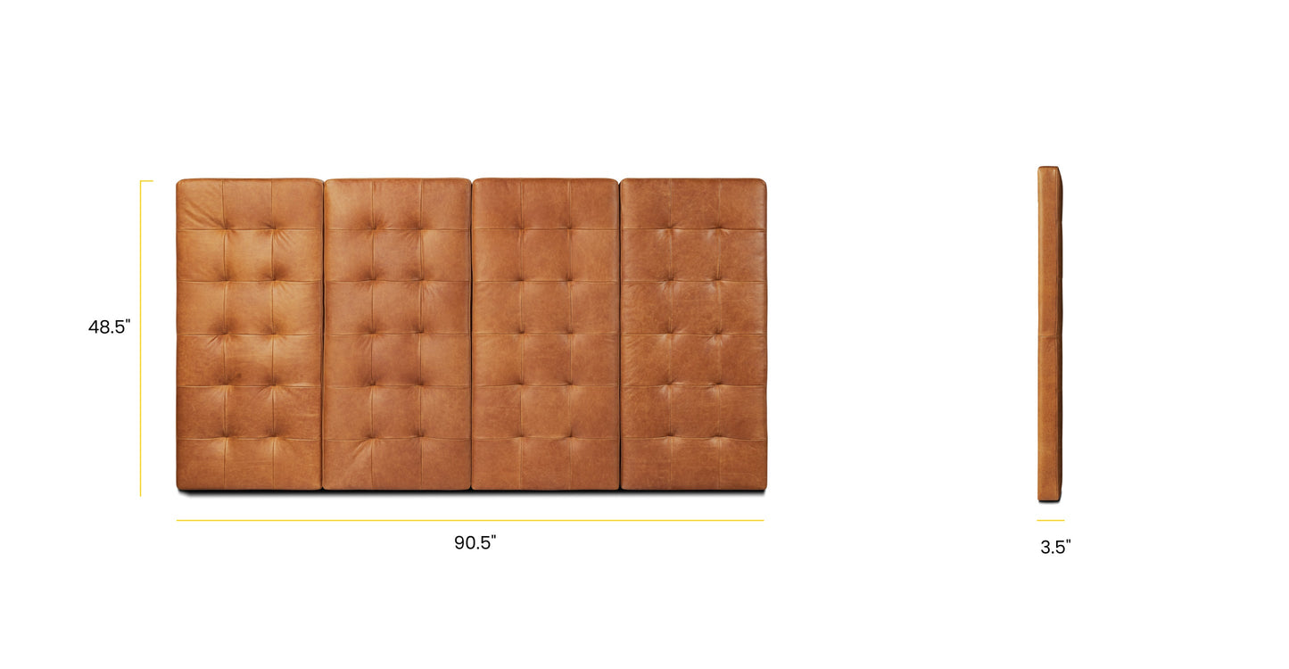 Testiera del letto in pelle Napa