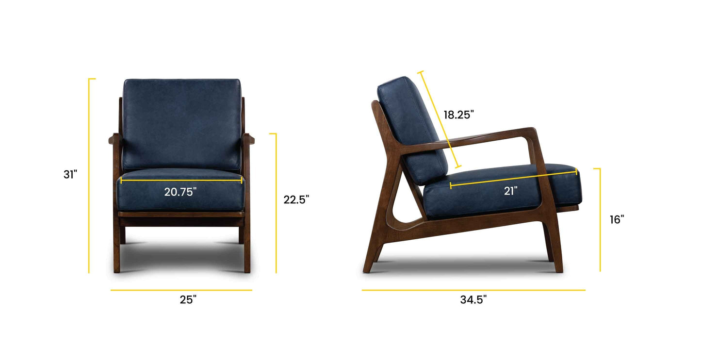 Poltrona in pelle Verity