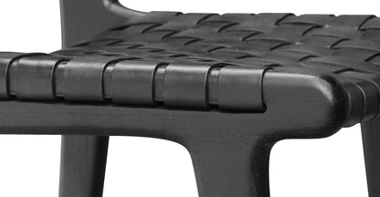 Sgabello da bar Banda in teak e pelle