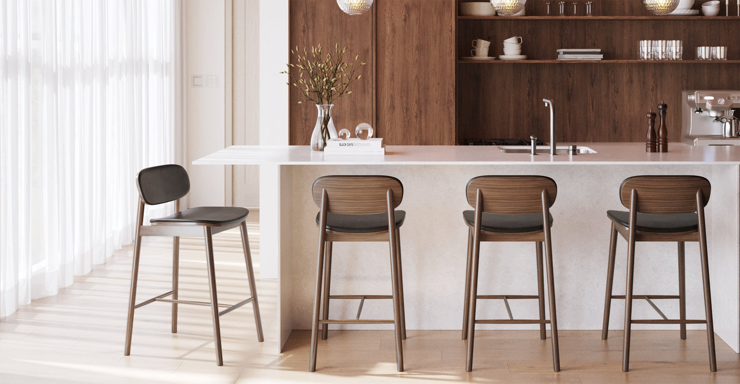 Sgabello da bar in pelle Bonato