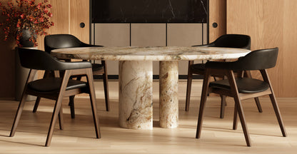 Sedia da pranzo in pelle Lando