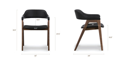 Sedia da pranzo in pelle Lando