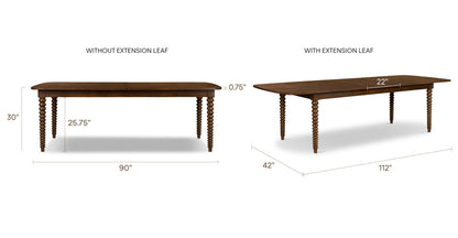 Tavolo da pranzo allungabile Torno 90-112