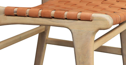 Sedia da pranzo Banda in teak e pelle