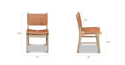 Sedia da pranzo Banda in teak e pelle