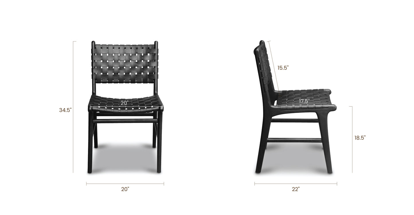 Sedia da pranzo Banda in teak e pelle