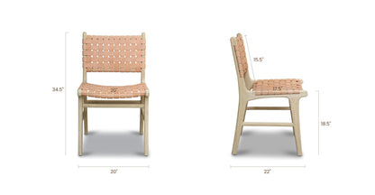 Sedia da pranzo Banda in teak e pelle