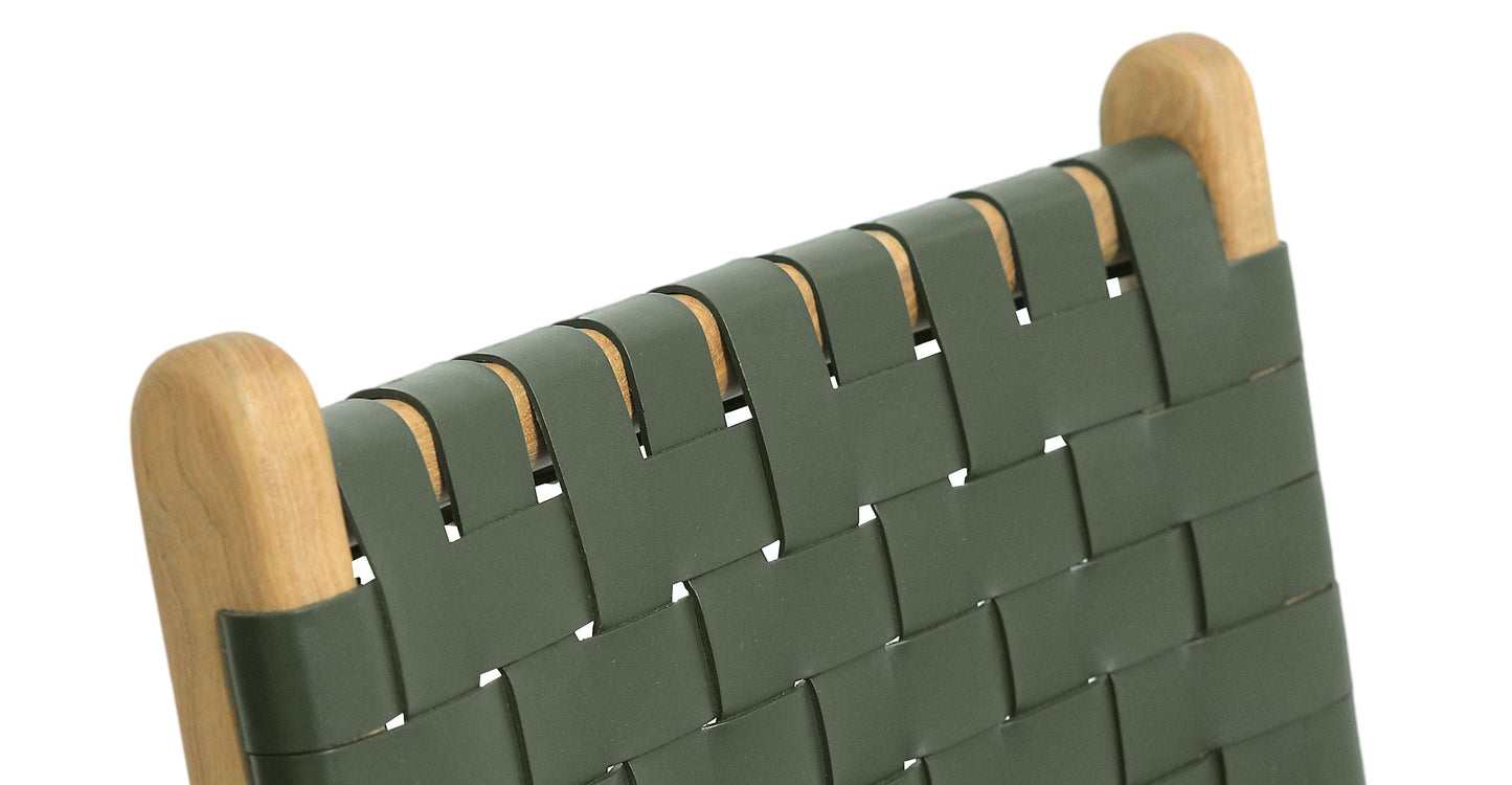 Sgabello da bar Banda in teak e pelle