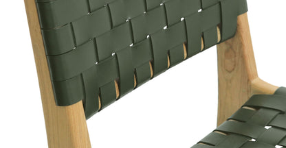 Sgabello da bar Banda in teak e pelle