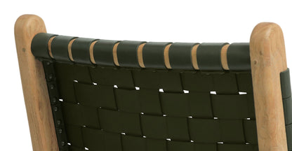 Sgabello da bar Banda in teak e pelle