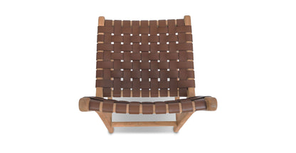 Sgabello da bar Banda in teak e pelle