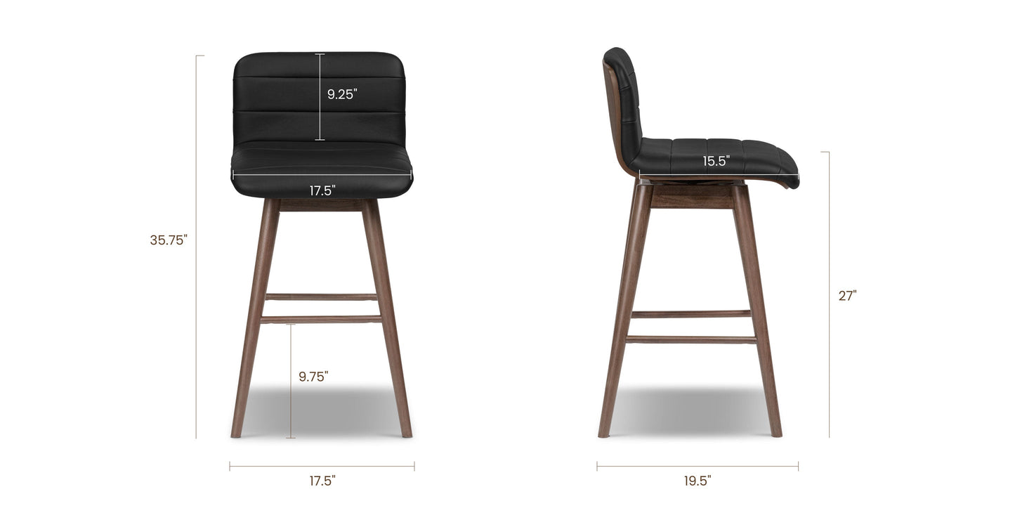 Sgabello girevole in pelle Bassano