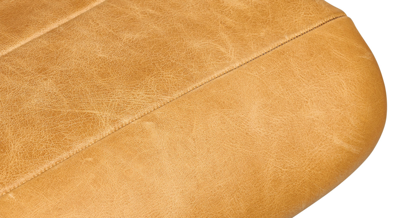 Sgabello girevole in pelle Bassano