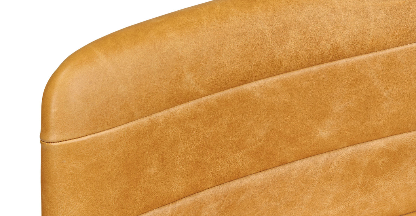 Sgabello girevole in pelle Bassano