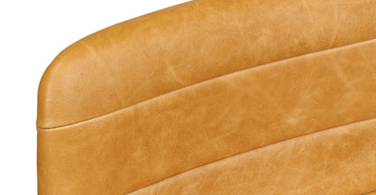 Sgabello girevole in pelle Bassano