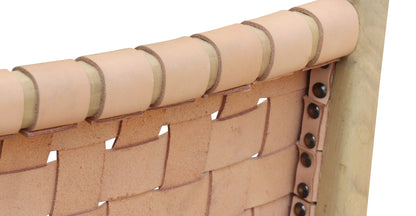 Sgabello da bar Banda in teak e pelle