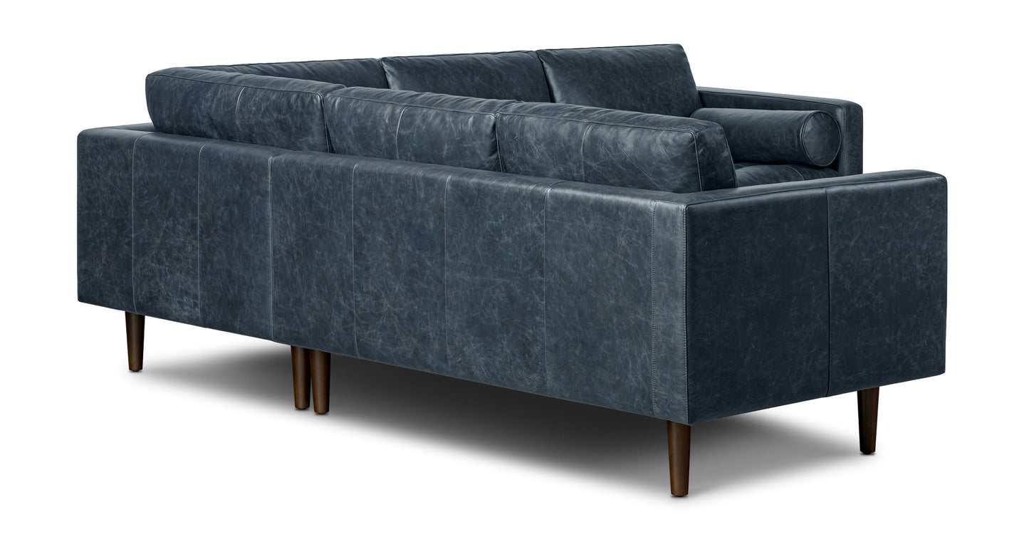 Divano angolare in pelle Napa