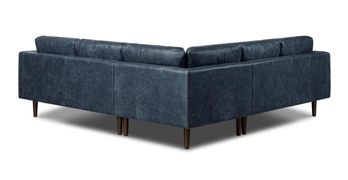 Divano angolare in pelle Napa