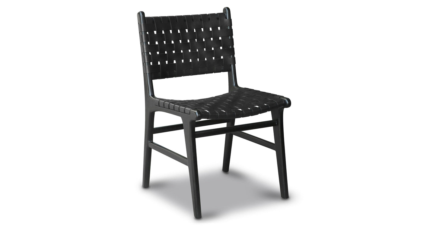 Sedia da pranzo Banda in teak e pelle