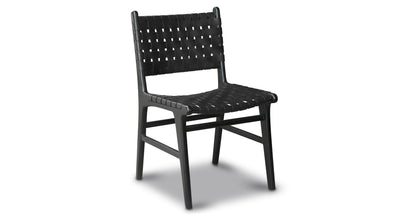 Sedia da pranzo Banda in teak e pelle