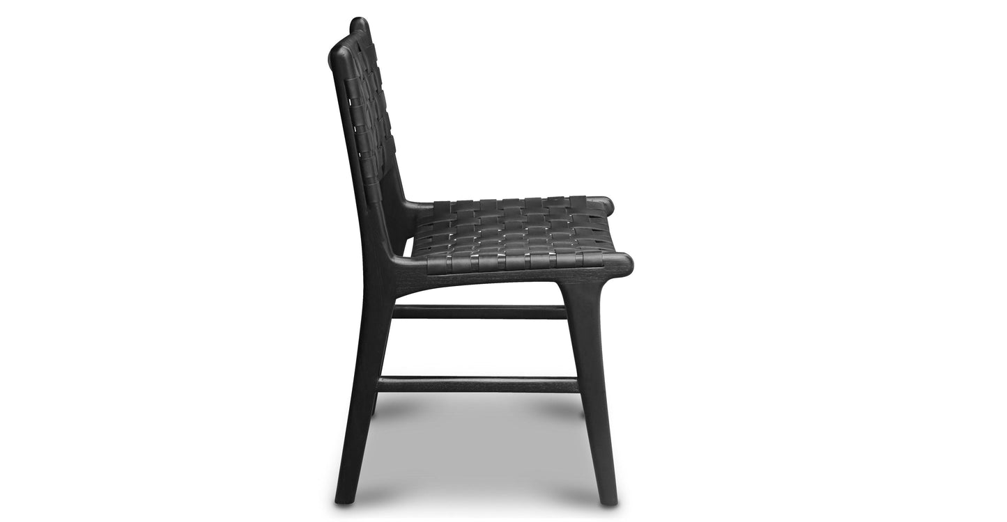 Sedia da pranzo Banda in teak e pelle