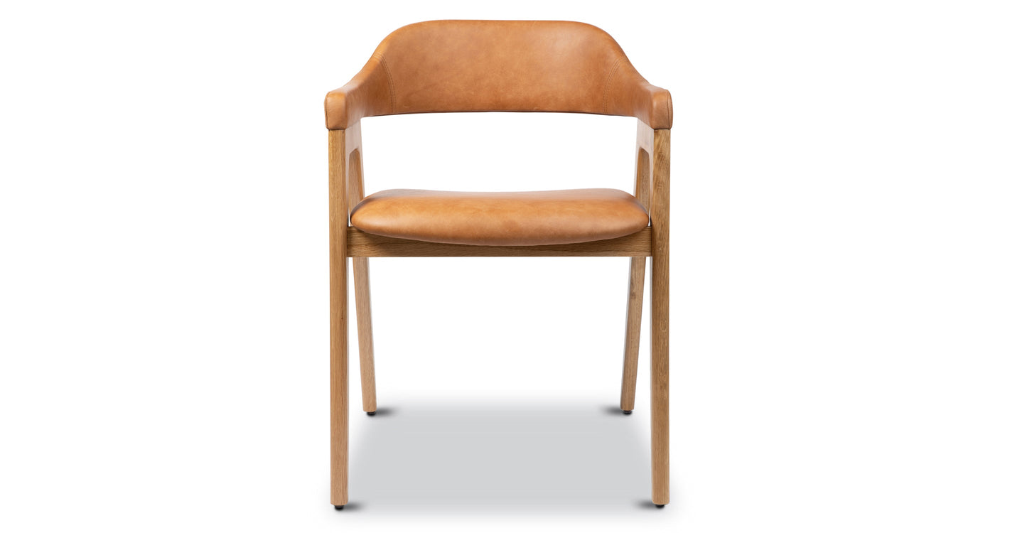 Sedia da pranzo in pelle Lando