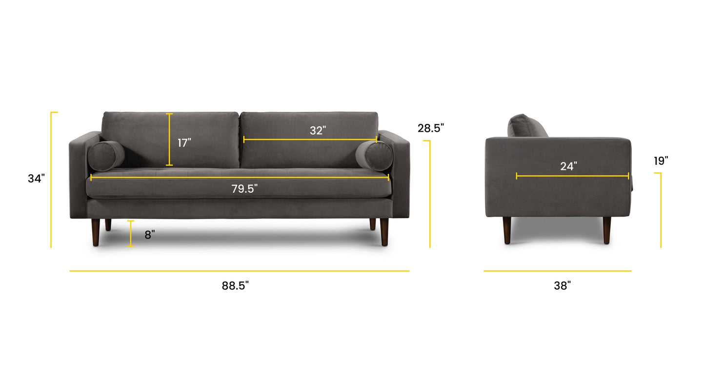 Divano in velluto Napa