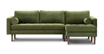 Divano componibile in velluto Napa rivolto a destra