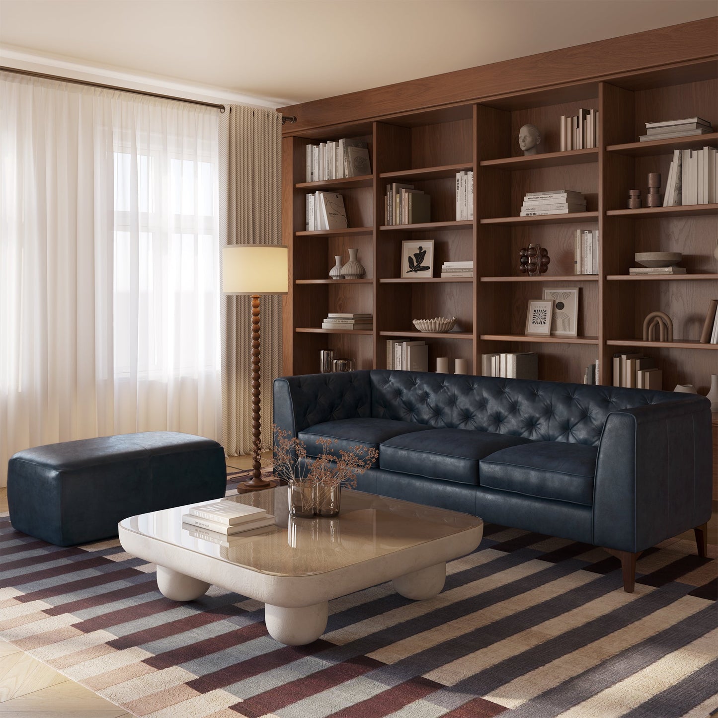 Pouf in pelle Denver