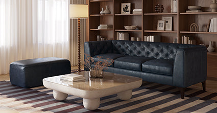 Pouf in pelle Denver