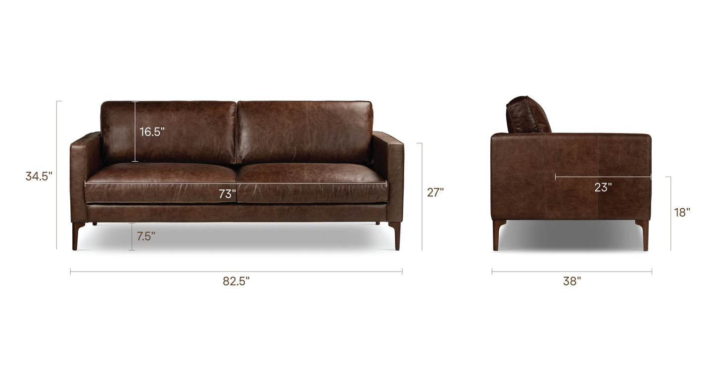 Divano in pelle Mateo