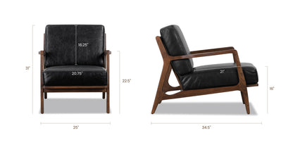 Poltrona in pelle Verity