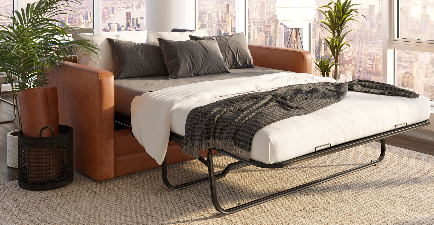 Divano letto trasformabile estraibile in pelle Napa 82