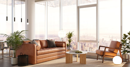 Divano letto trasformabile estraibile in pelle Napa 82