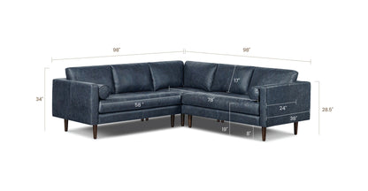 Divano angolare in pelle Napa