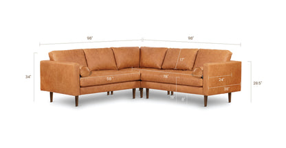 Divano angolare in pelle Napa