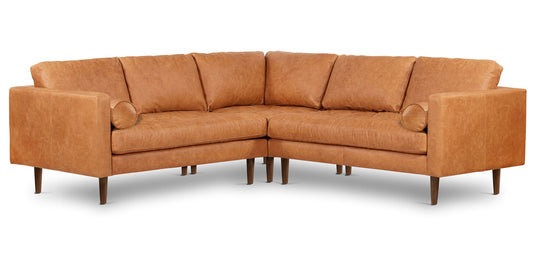 Divano angolare in pelle Napa