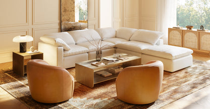 Sedia girevole in pelle Alma