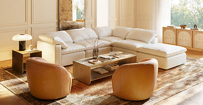 Sedia girevole in pelle Alma