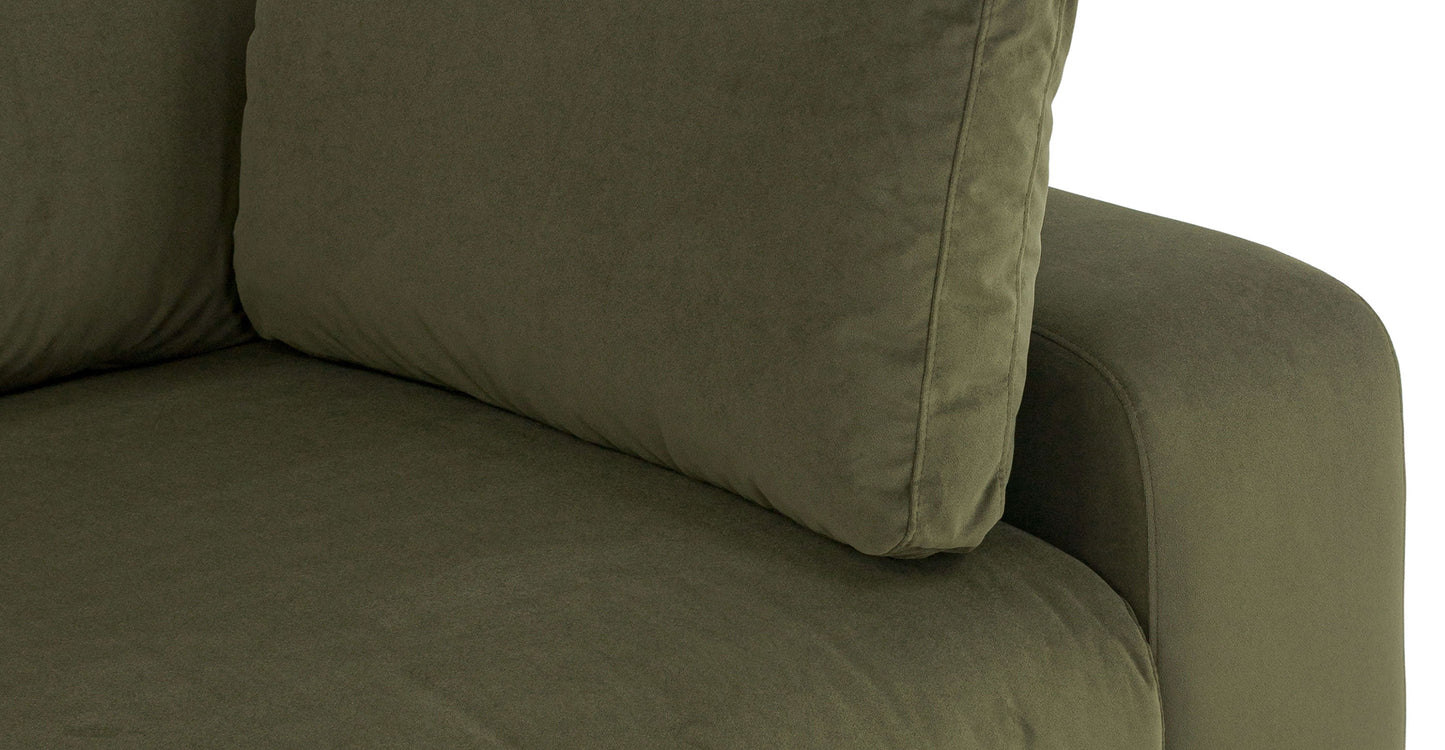 Divano componibile Malaga Velvet rivolto a sinistra