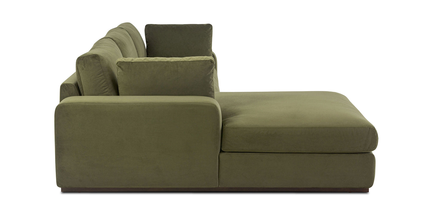 Divano componibile Malaga Velvet rivolto a sinistra