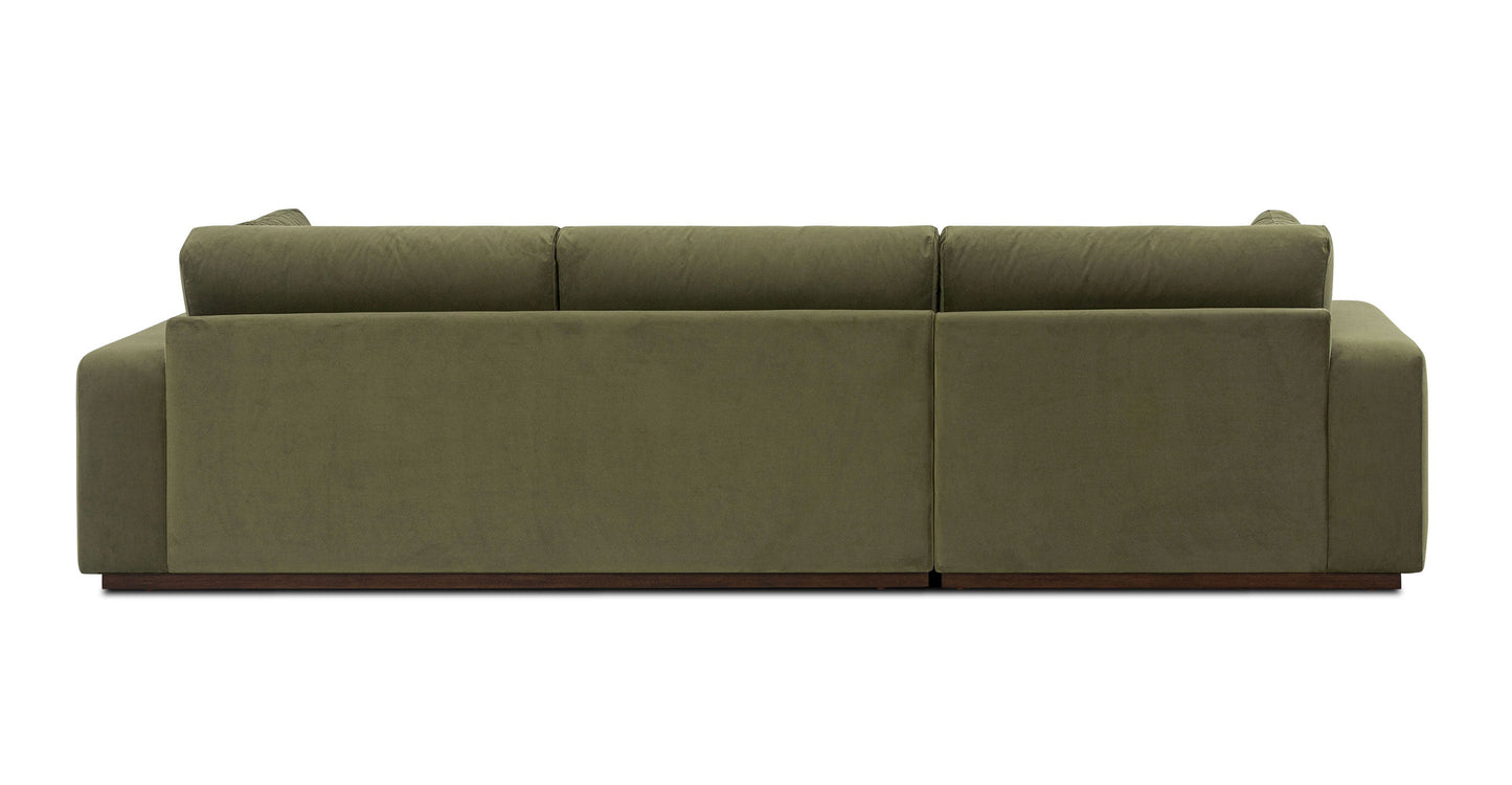 Divano componibile Malaga Velvet rivolto a sinistra